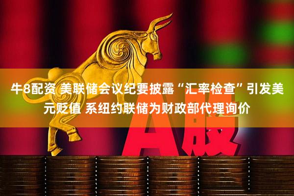 牛8配资 美联储会议纪要披露“汇率检查”引发美元贬值 系纽约联储为财政部代理询价