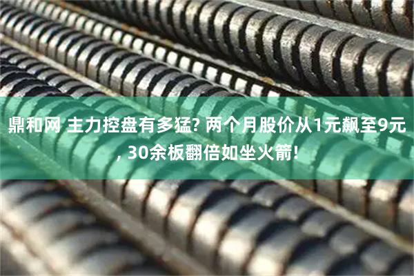 鼎和网 主力控盘有多猛? 两个月股价从1元飙至9元, 30余板翻倍如坐火箭!